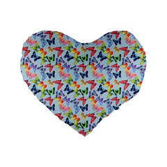 Beautiful Bright Butterflies Are Flying Standard 16  Premium Heart Shape Cushions