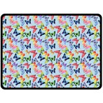 Beautiful Bright Butterflies Are Flying Double Sided Fleece Blanket (Large)  80 x60  Blanket Front