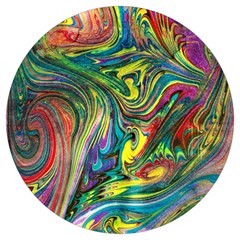 Intricate Painted Swirls Round Trivet by kaleidomarblingart