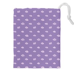 Pink Clouds On Purple Background Drawstring Pouch (5xl)