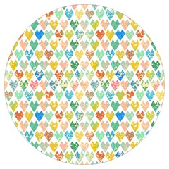 Multicolored Hearts Round Trivet by SychEva