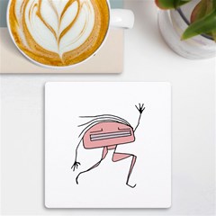 Alien Dancing Girl Drawing Uv Print Square Tile Coaster  by dflcprintsclothing
