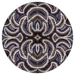Embroidered Patterns Round Trivet by kaleidomarblingart
