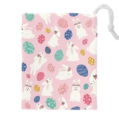 Cute Bunnies Easter Eggs Seamless Pattern Drawstring Pouch (4xl)
