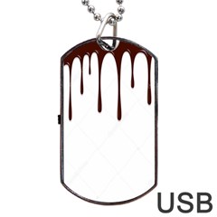 Illustration-chocolate-dropping-chocolate-background-vector Dog Tag Usb Flash (one Side)