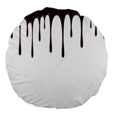 Illustration-chocolate-dropping-chocolate-background-vector Large 18  Premium Flano Round Cushions