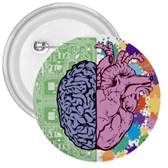 Brain Heart Balance 3  Buttons by Sapixe
