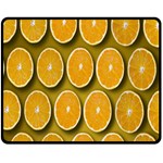 Orange Slices Cross Sections Pattern Double Sided Fleece Blanket (Medium)  58.8 x47.4  Blanket Back