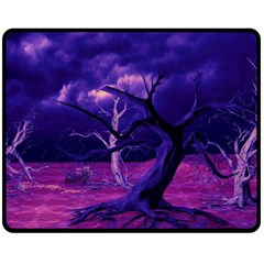 Forest Night Heaven Cloud Nature Fleece Blanket (medium)  by Wegoenart