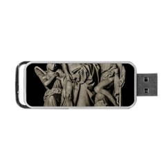Catholic Motif Sculpture Over Black Portable Usb Flash (one Side)