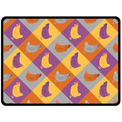 Chickens Pixel Pattern - Version 1b Fleece Blanket (large) by wagnerps