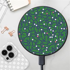 Leaves Flowers Green Background Nature Wireless Fast Charger(black)