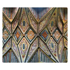 Church Ceiling Mural Architecture One Side Premium Plush Fleece Blanket (small) by Ravend