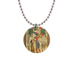 Egyptian Man Sun God Ra Amun 1  Button Necklace