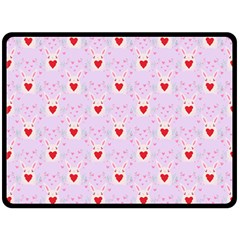 Easter Easter Bunny Hearts Seamless Tile Cute Two Sides Fleece Blanket (large) by 99art