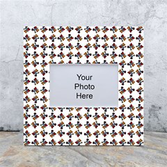 Mixed Abstract Colors Pattern White Box Photo Frame 4  X 6 