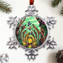 Monkey Tiger Bird Parrot Forest Jungle Style Metal Large Snowflake Ornament