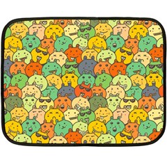 Seamless Pattern With Doodle Bunny Two Sides Fleece Blanket (mini) by Simbadda