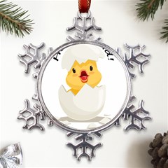 Cute Chick Metal Large Snowflake Ornament