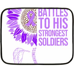 Epilepsy Awareness T- Shirt Epilepsy Awareness Sunflower God Give The Hardest Battles T- Shirt Two Sides Fleece Blanket (mini) by ZUXUMI