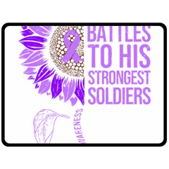 Epilepsy Awareness T- Shirt Epilepsy Awareness Sunflower God Give The Hardest Battles T- Shirt Fleece Blanket (large) by ZUXUMI