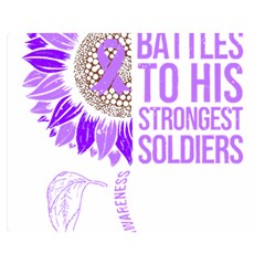 Epilepsy Awareness T- Shirt Epilepsy Awareness Sunflower God Give The Hardest Battles T- Shirt Two Sides Premium Plush Fleece Blanket (medium) by ZUXUMI