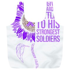 Epilepsy Awareness T- Shirt Epilepsy Awareness Sunflower God Give The Hardest Battles T- Shirt Full Print Recycle Bag (xxl)