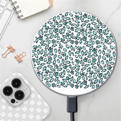 Art T- Shirt Bunnies And Carrots Pattern In Easter Blues T- Shirt Wireless Fast Charger(white)