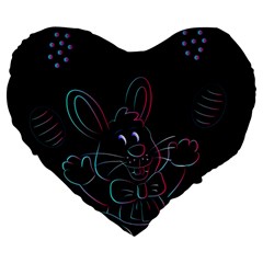 Easter-bunny-hare-rabbit-animal Large 19  Premium Heart Shape Cushions by Amaryn4rt
