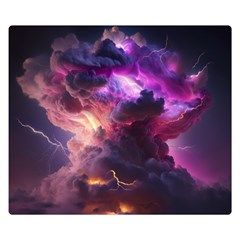 Cloud Heaven Storm Chaos Purple Premium Plush Fleece Blanket (small) by Sarkoni