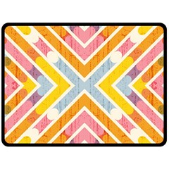 Line Pattern Cross Print Repeat Two Sides Fleece Blanket (large) by Amaryn4rt