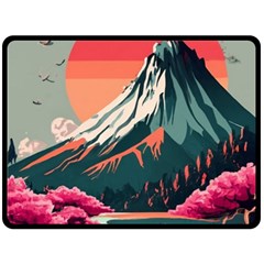 Mountain Landscape Sky Fuji Nature Two Sides Fleece Blanket (large) by Cendanart