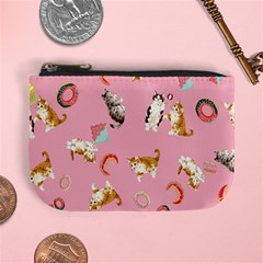 Kitty Cat Pink Croissant Food Mini Coin Purse by CoolDesigns