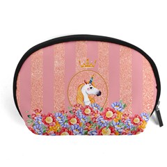 Shine Peach Crown Unicorn Accessory Pouch  by CoolDesigns