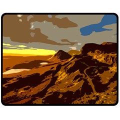 Scotland Monti Mountains Mountain Two Sides Fleece Blanket (medium) by Cendanart