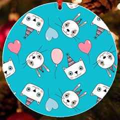 Cat Bunny Uv Print Acrylic Ornament Round