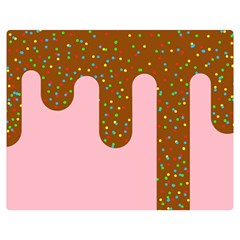 Ice Cream Dessert Food Cake Chocolate Sprinkles Sweet Colorful Drip Sauce Cute Premium Plush Fleece Blanket (medium)
