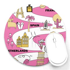 Roadmap Trip Europe Italy Spain France Netherlands Vine Cheese Map Landscape Travel World Journey Round Mousepad by Maspions