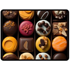 Chocolate Candy Candy Box Gift Cashier Decoration Chocolatier Art Handmade Food Cooking Two Sides Fleece Blanket (large) by Maspions