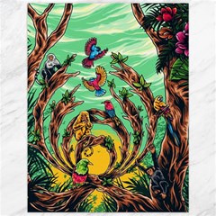 Monkey Tiger Bird Parrot Forest Jungle Style Canvas 12  X 16  by Grandong