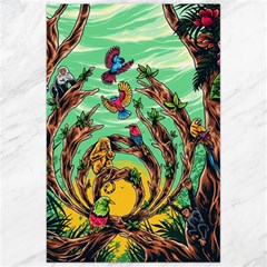 Monkey Tiger Bird Parrot Forest Jungle Style Canvas 24  X 36  by Grandong