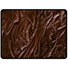 Chocolate Texture, Dark Chocolate Background Two Sides Fleece Blanket (large)