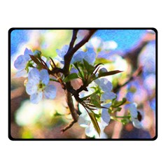 Springtime Pear Tree Blossoms Two Sides Fleece Blanket (small) by ExtraAwesomeSauce