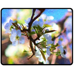 Springtime Pear Tree Blossoms Two Sides Fleece Blanket (medium) by ExtraAwesomeSauce