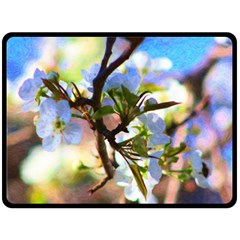 Springtime Pear Tree Blossoms Two Sides Fleece Blanket (large) by ExtraAwesomeSauce