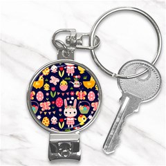 Bunny - Easter Pattern Nail Clippers Key Chain