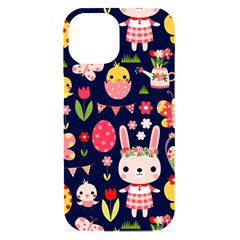Bunny - Easter Pattern Iphone 15 Black Uv Print Pc Hardshell Case