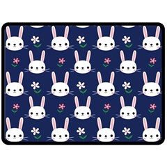 Cute Bunny Pattern, Easter, Koteto Two Sides Fleece Blanket (large) by kyorashop23