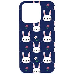 Cute Bunny Pattern, Easter, Koteto Iphone 15 Pro Black Uv Print Pc Hardshell Case