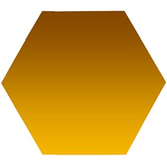 Chocolate Brown To Amber Orange Linear Gradient Wooden Puzzle Hexagon